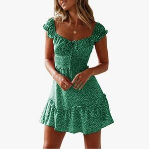 Ruffle Sleeve Sweetheart Neckline Dress Mini Dresses